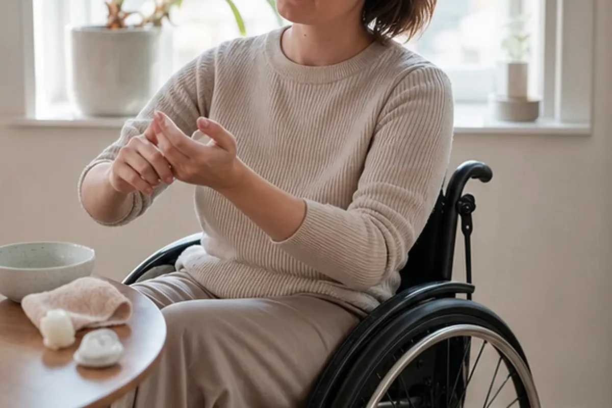 Redaktionelle Detailaufnahme zur Orientierung bei Hornhautpflege für raue Haut