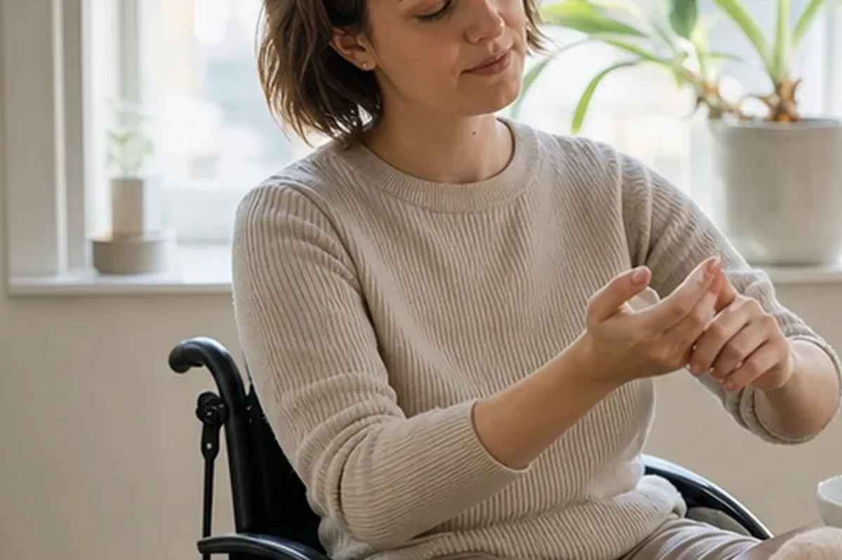 Emotionaler und authentischer Anwendungsmoment rund um Nagelöl für raue Haut