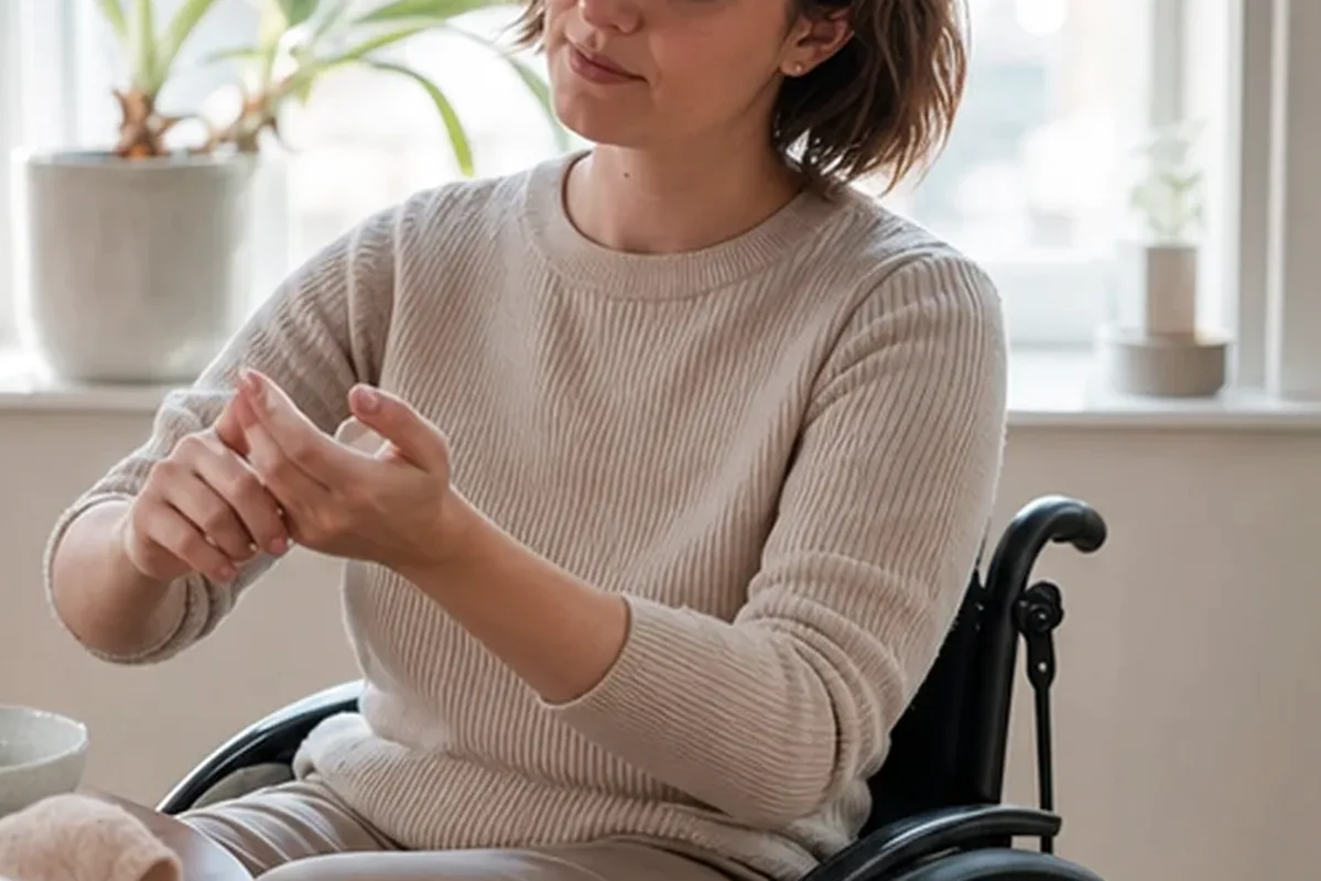 Emotionaler und authentischer Anwendungsmoment rund um Nagelhärter für raue Haut