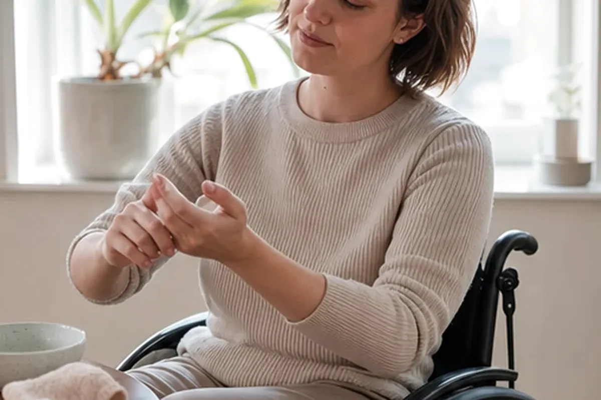 Emotionaler und authentischer Anwendungsmoment rund um Selbstbräuner für beanspruchte Hände
