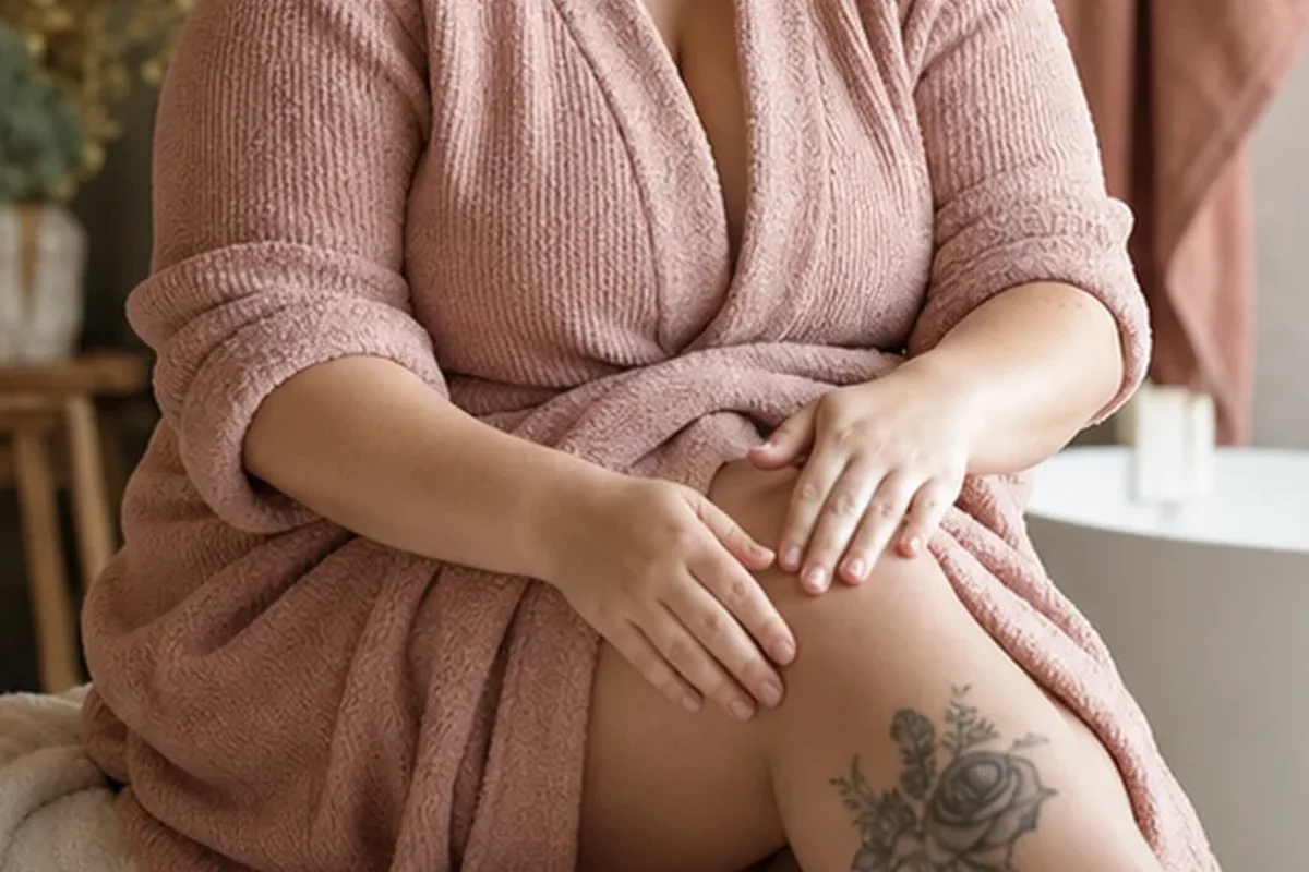 Authentischer Wohlfühlmoment passend zum Beauty-Thema Körperlotion bei Keratosis pilaris