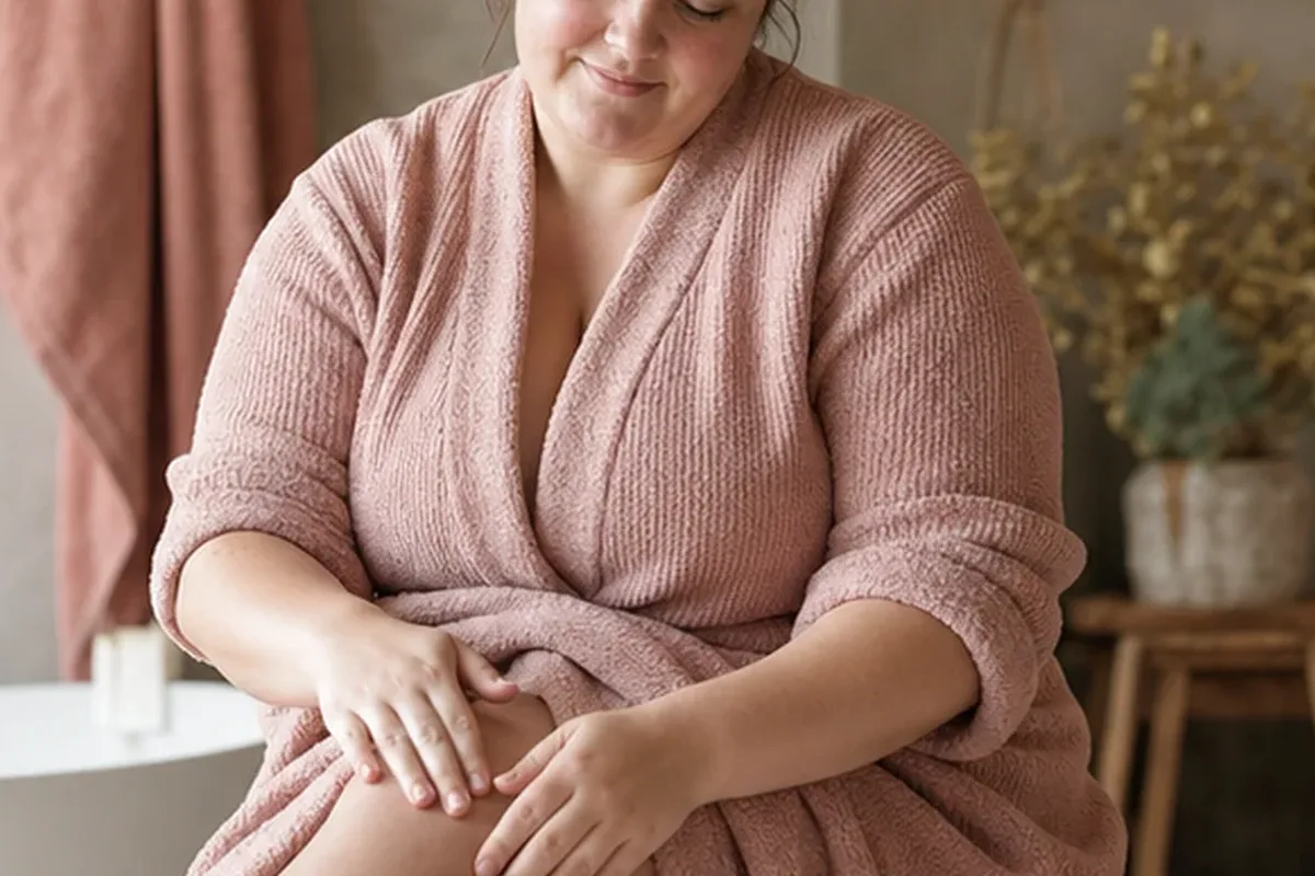 Authentischer Wohlfühlmoment passend zum Beauty-Thema Körperöl für raue Haut