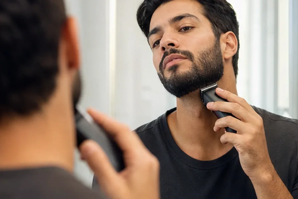 Redaktionelle Detailaufnahme zur Orientierung bei After-Shave-Pflege für langanhaltende Glätte