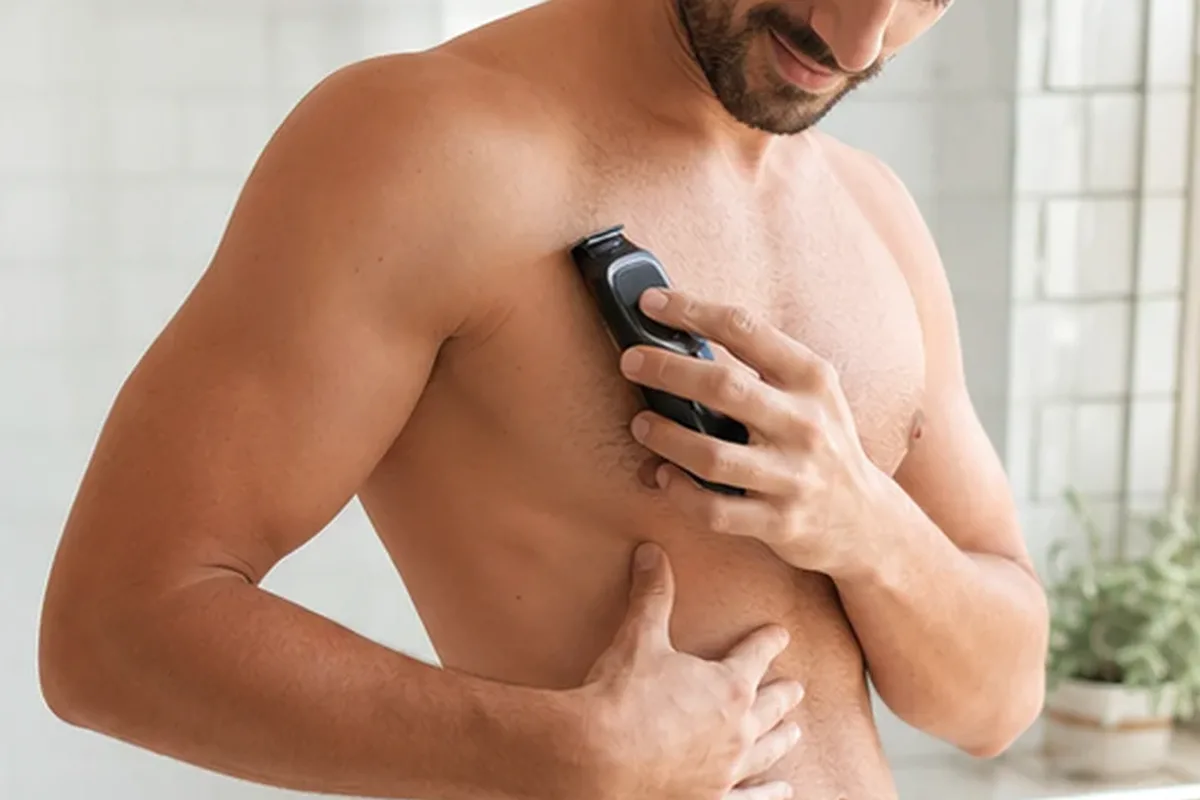 Authentischer Wohlfühlmoment passend zum Beauty-Thema Nassrasierer für die Bikinizone