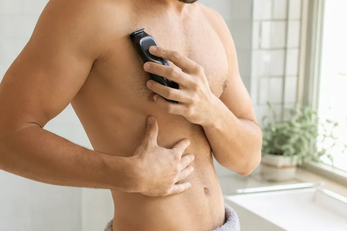 Emotionaler und authentischer Anwendungsmoment rund um After-Shave-Pflege bei eingewachsenen Haaren