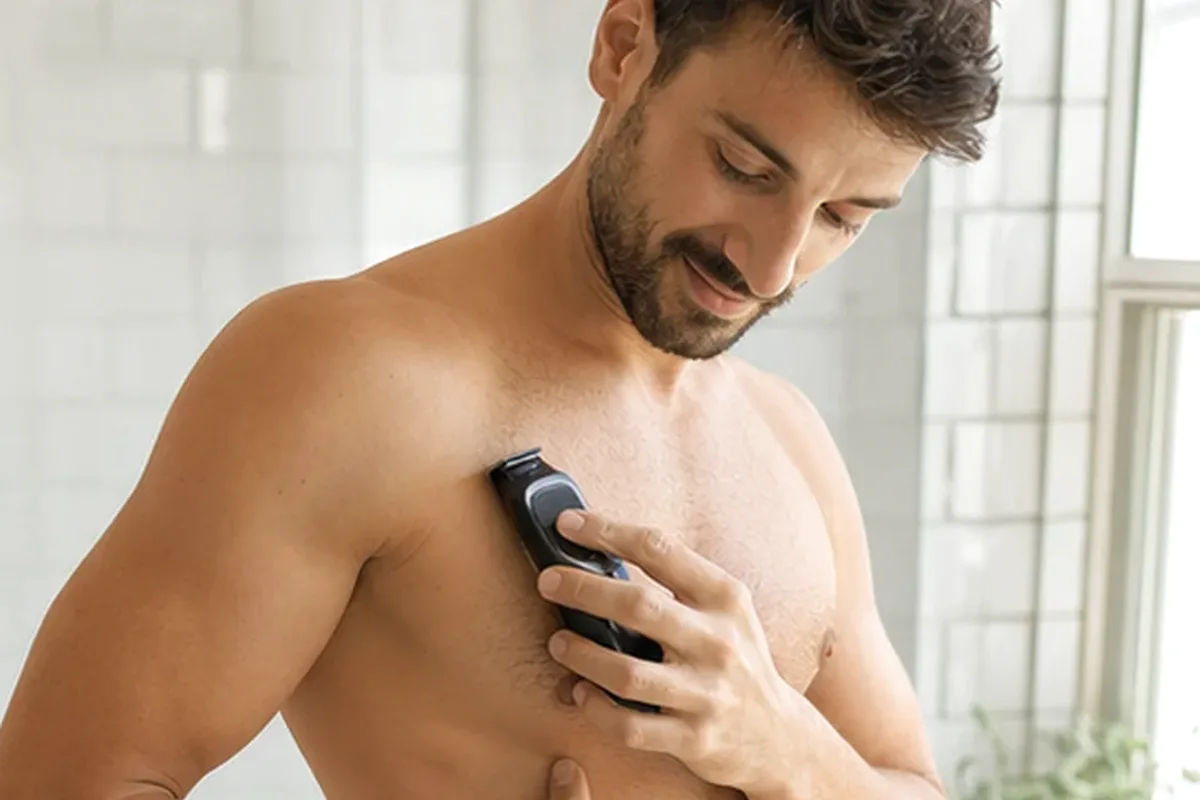 Redaktionelle Detailaufnahme zur Orientierung bei Peeling vor der Rasur für eine schnelle Anwendung