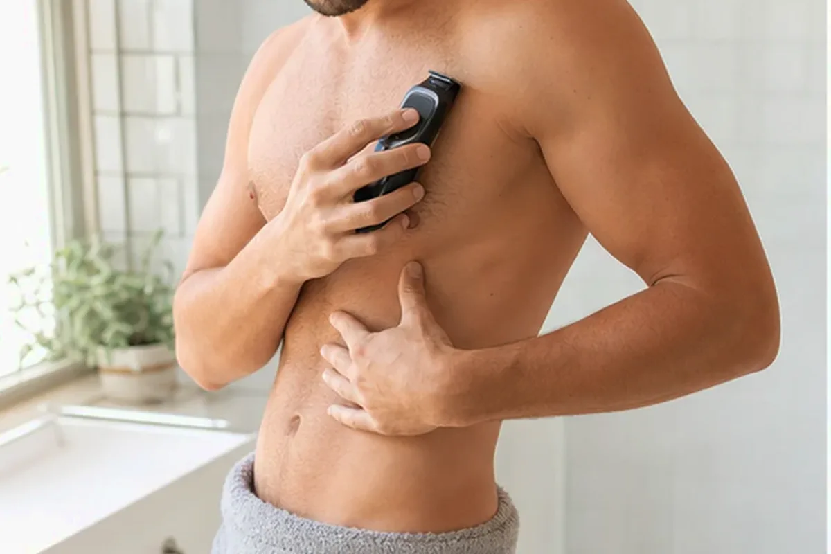 Authentischer Wohlfühlmoment passend zum Beauty-Thema IPL-Gerät bei Rasurbrand