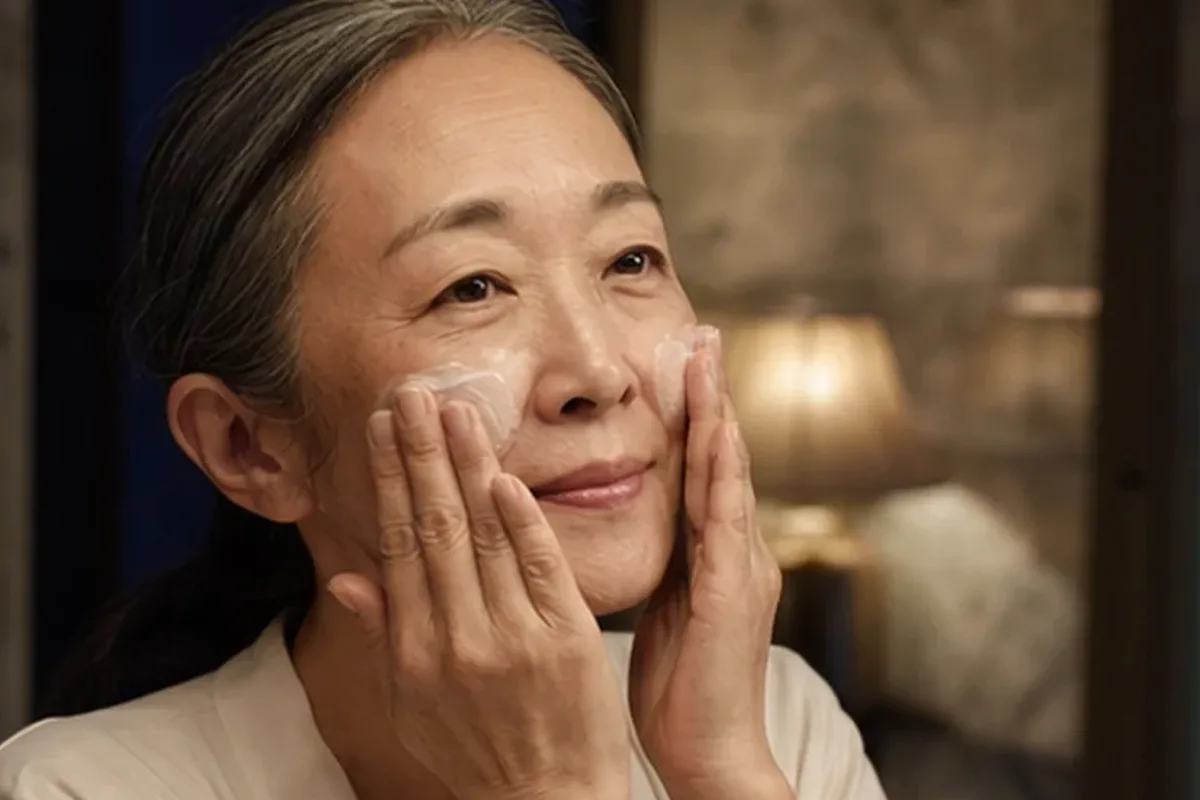 Authentischer Wohlfühlmoment passend zum Beauty-Thema Chemisches Peeling bei ersten Fältchen