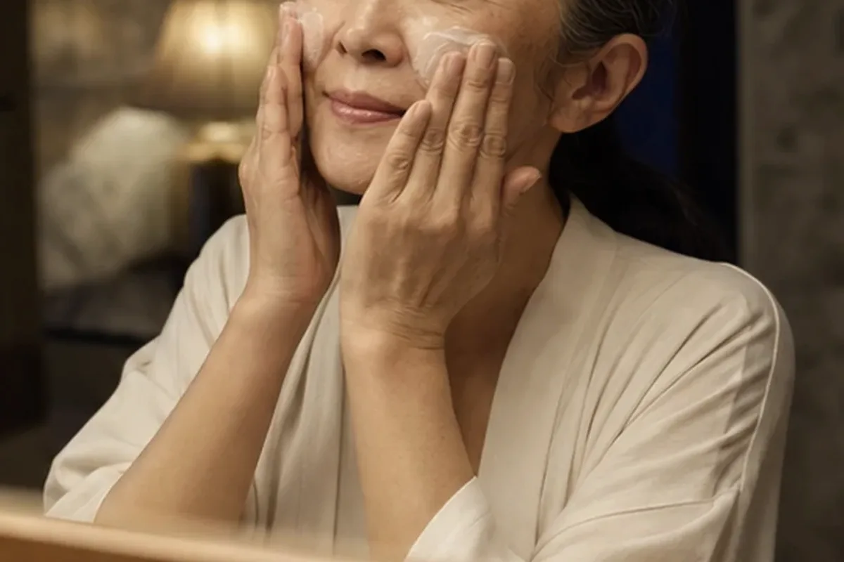 Authentischer Wohlfühlmoment passend zum Beauty-Thema Augenpflege für unreine Haut