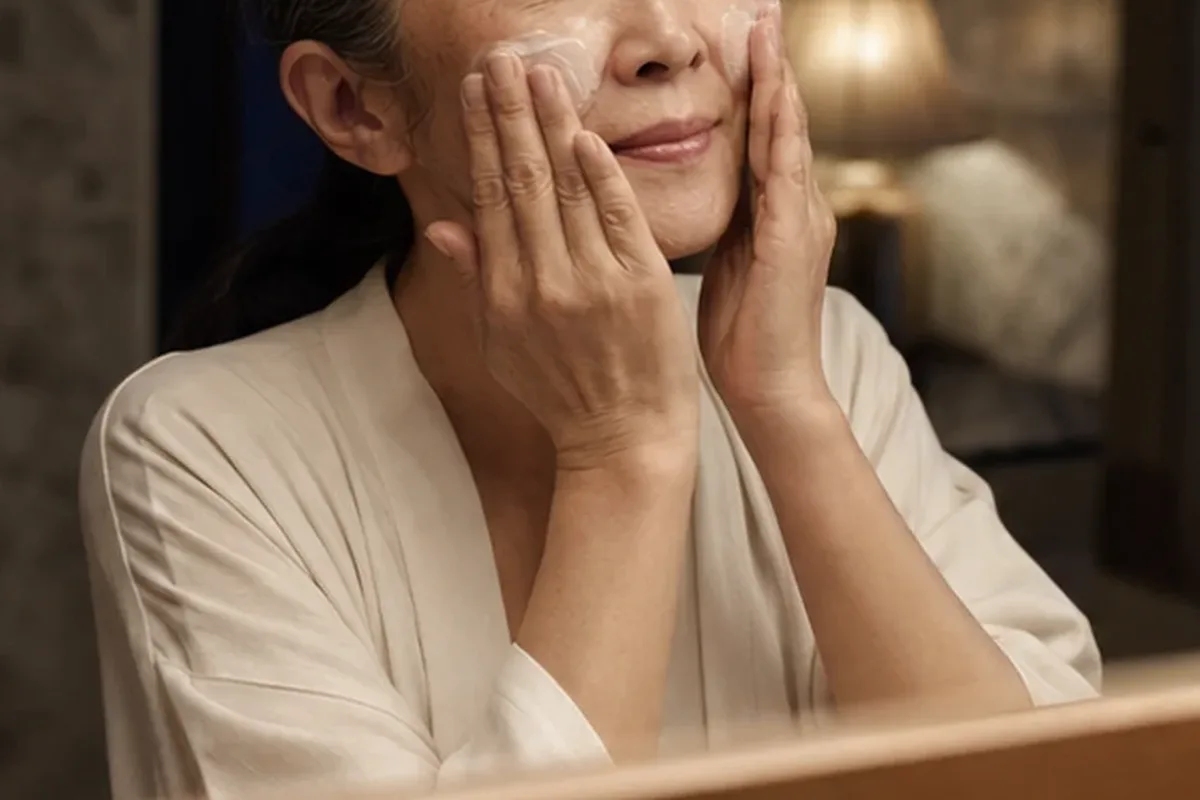 Authentischer Wohlfühlmoment passend zum Beauty-Thema Gesichtsmaske bei Pigmentflecken