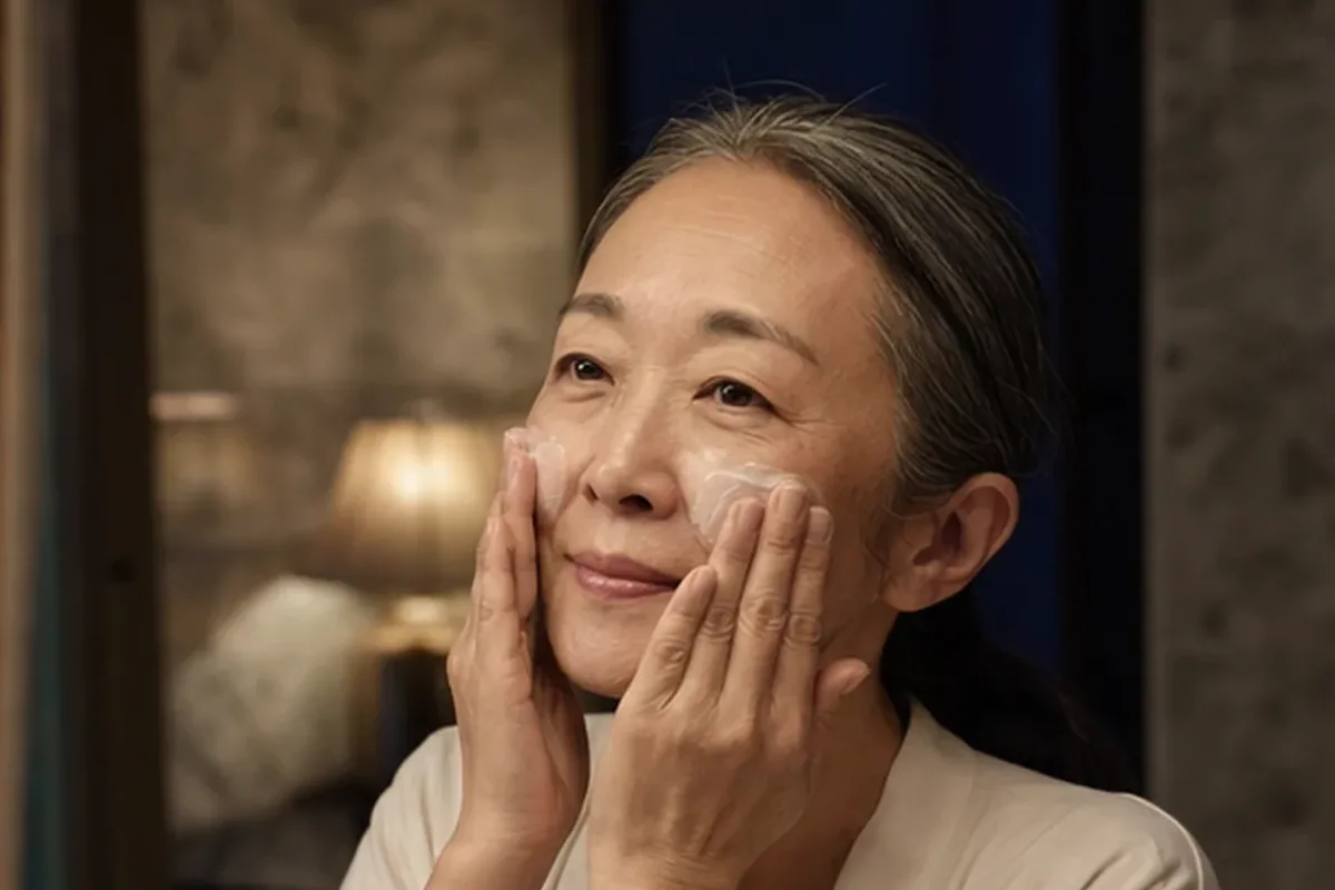 Redaktionelle Detailaufnahme zur Orientierung bei Anti-Aging-Routine für fettige Haut