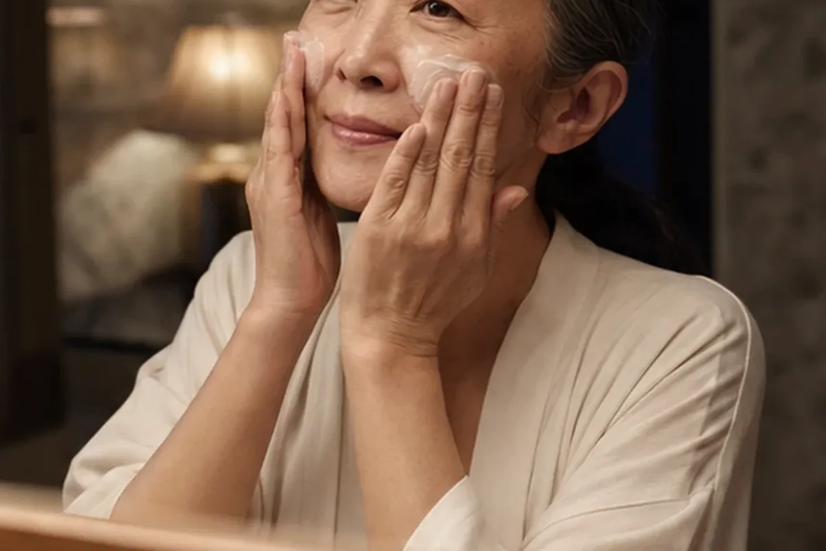 Authentischer Wohlfühlmoment passend zum Beauty-Thema Gesichtscremes