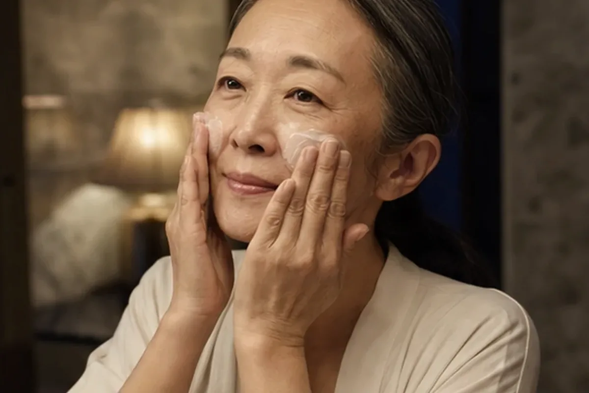 Authentischer Wohlfühlmoment passend zum Beauty-Thema Niacinamid-Serum für unreine Haut