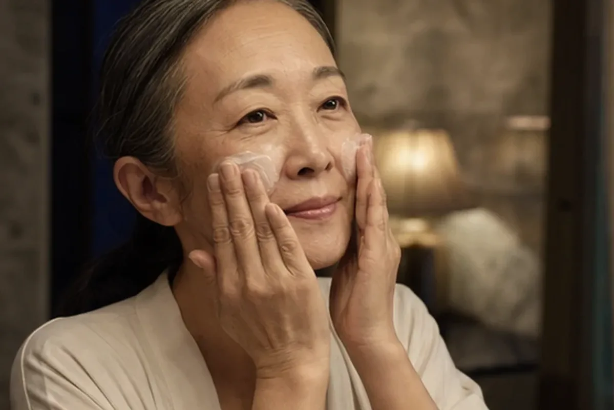 Authentischer Wohlfühlmoment passend zum Beauty-Thema Hautpflege