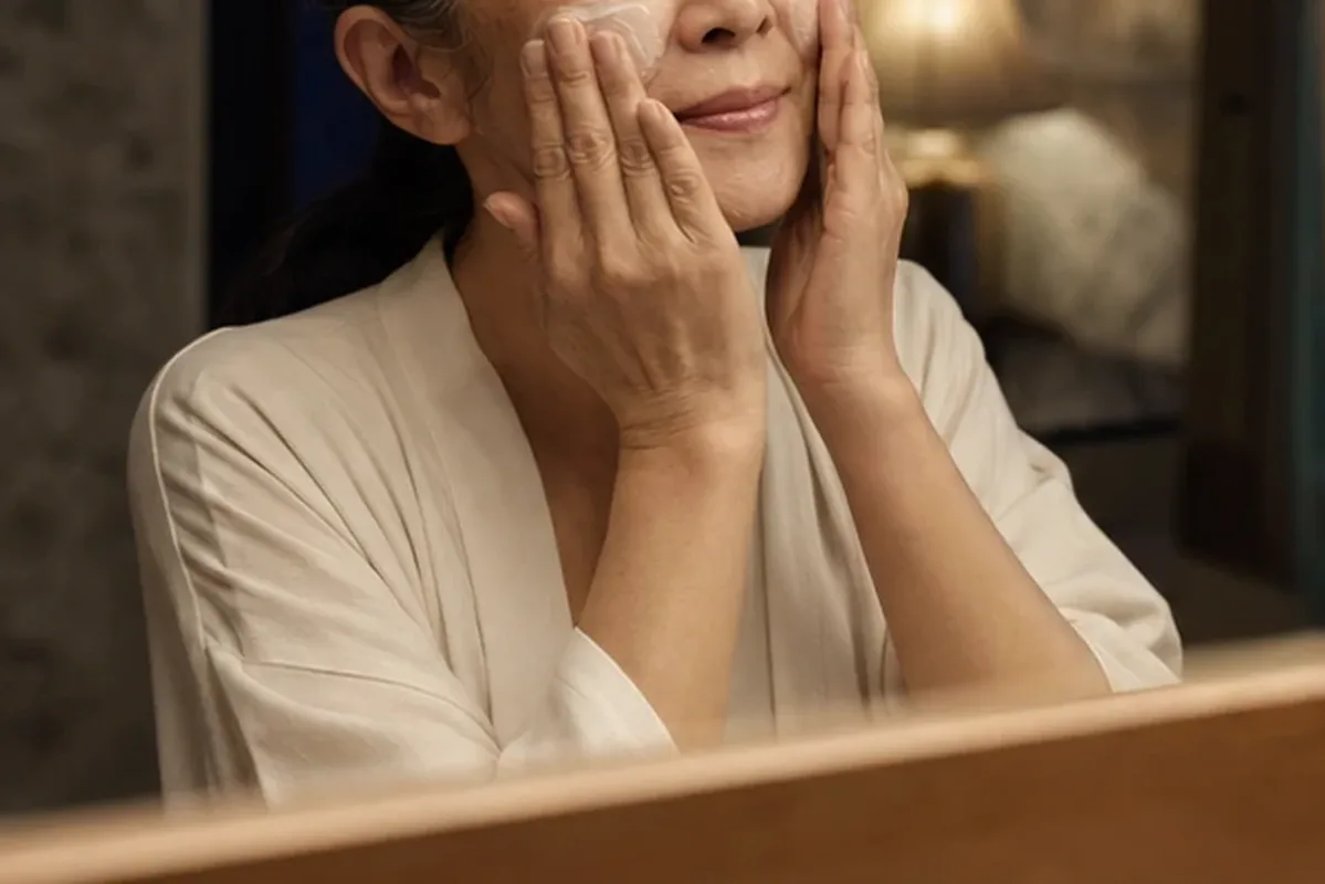 Authentischer Wohlfühlmoment passend zum Beauty-Thema Chemisches Peeling für trockene Haut