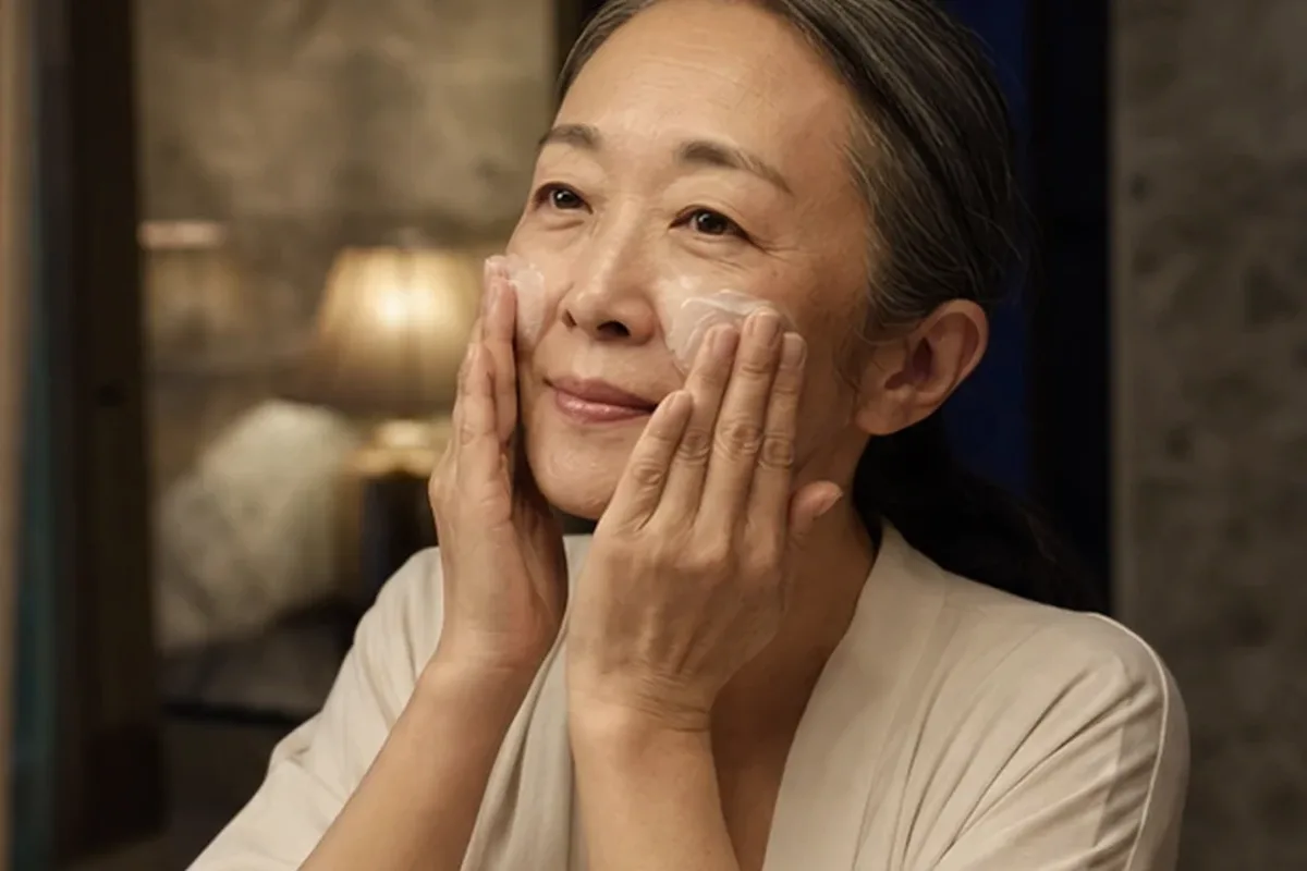 Authentischer Wohlfühlmoment passend zum Beauty-Thema Gesichtsmaske bei Rötungen