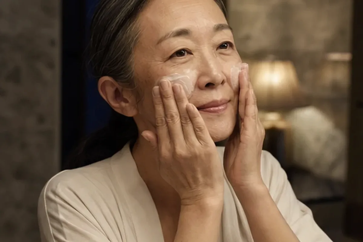 Hochwertige Beauty-Inszenierung zu Auswahlkriterien für Gesichtscreme bei Pigmentflecken