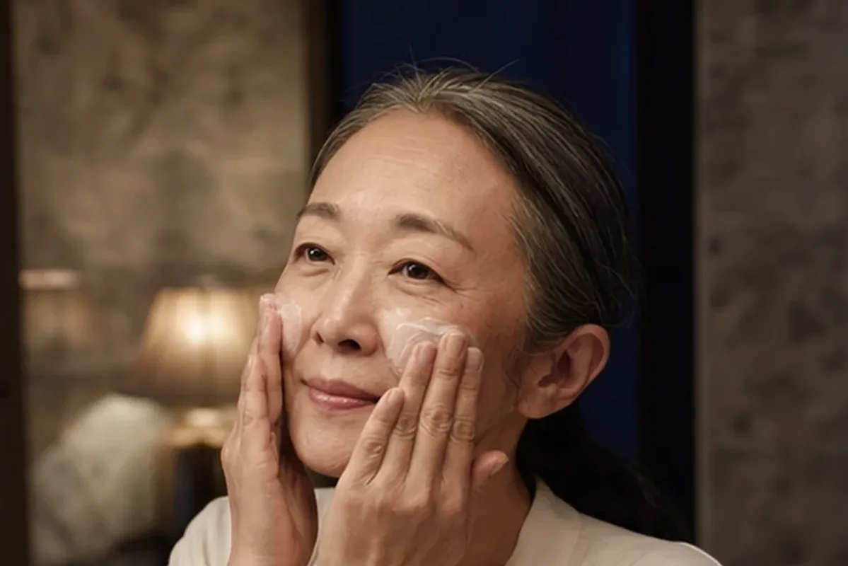 Authentischer Wohlfühlmoment passend zum Beauty-Thema Retinol-Serum für unreine Haut