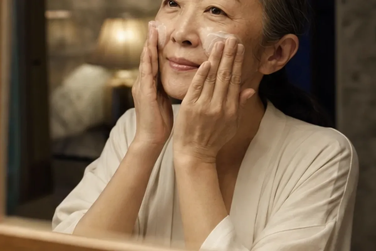 Authentischer Wohlfühlmoment passend zum Beauty-Thema Chemisches Peeling für empfindliche Haut