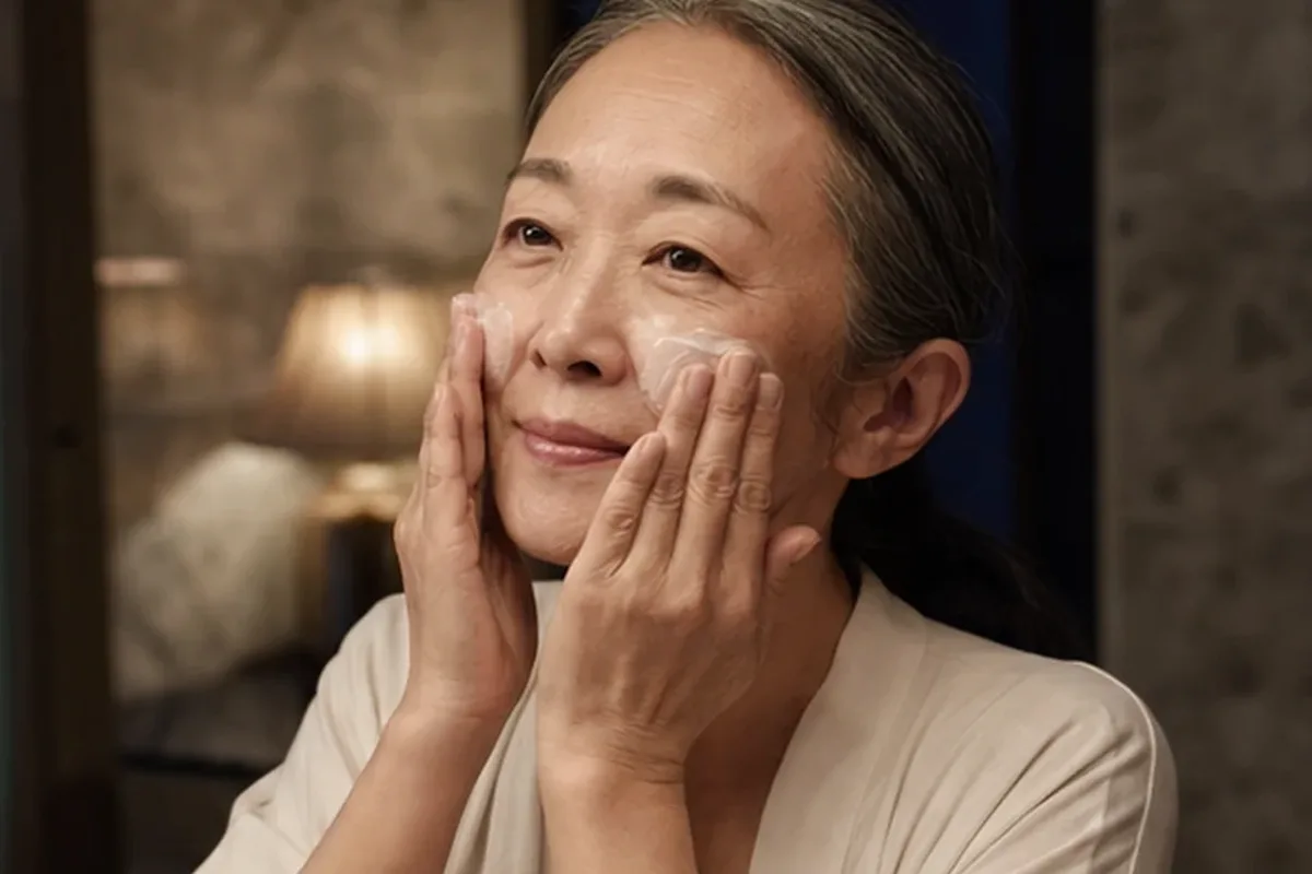 Emotionaler und authentischer Anwendungsmoment rund um Retinol-Serum bei Rötungen