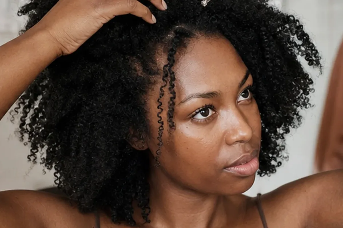 Authentische Beauty-Routine passend zum Thema Tiefenreinigungsshampoo bei Frizz