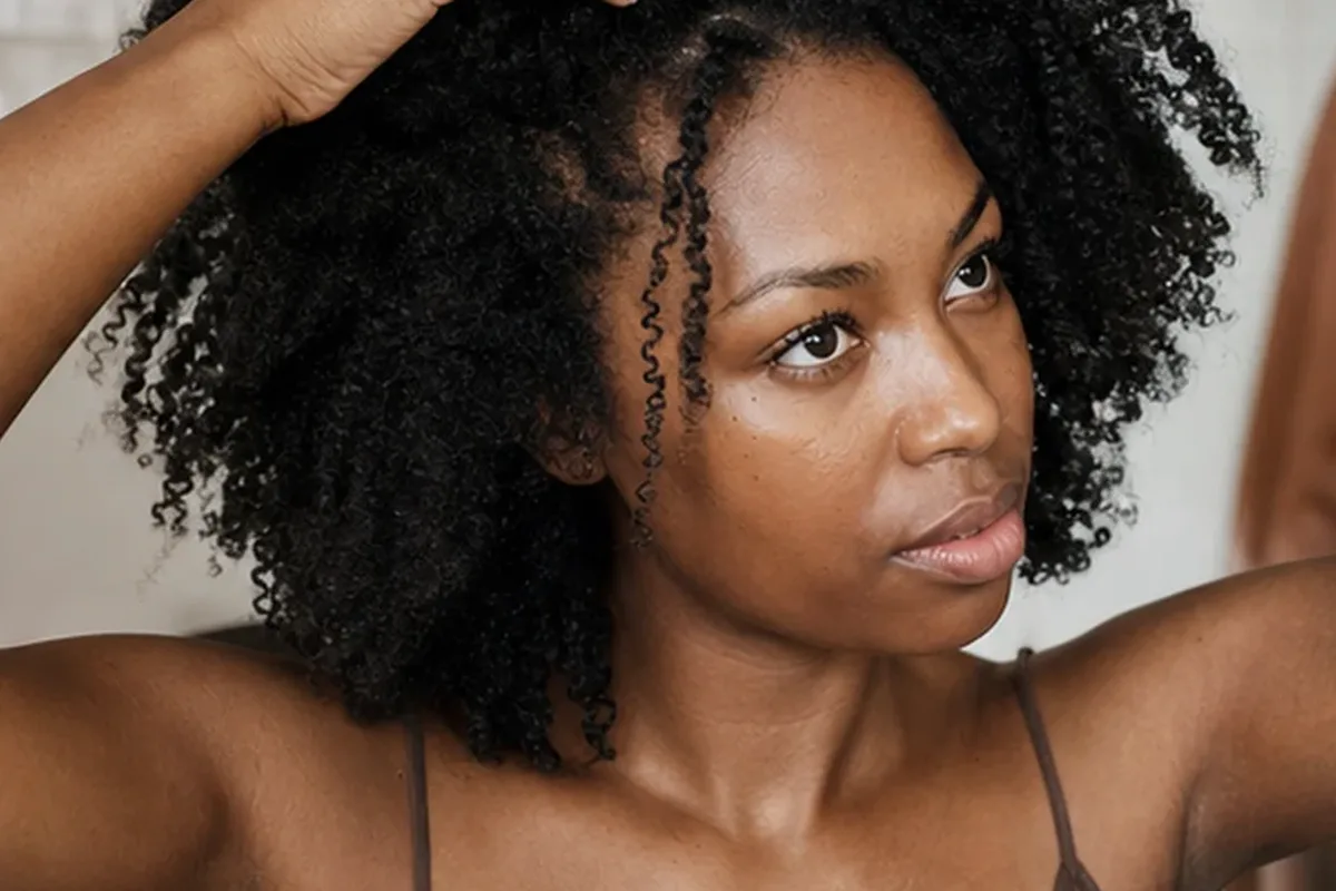 Redaktioneller Beauty-Moment zur Ausgangslage bei Tiefenreinigungsshampoo für lockiges Haar