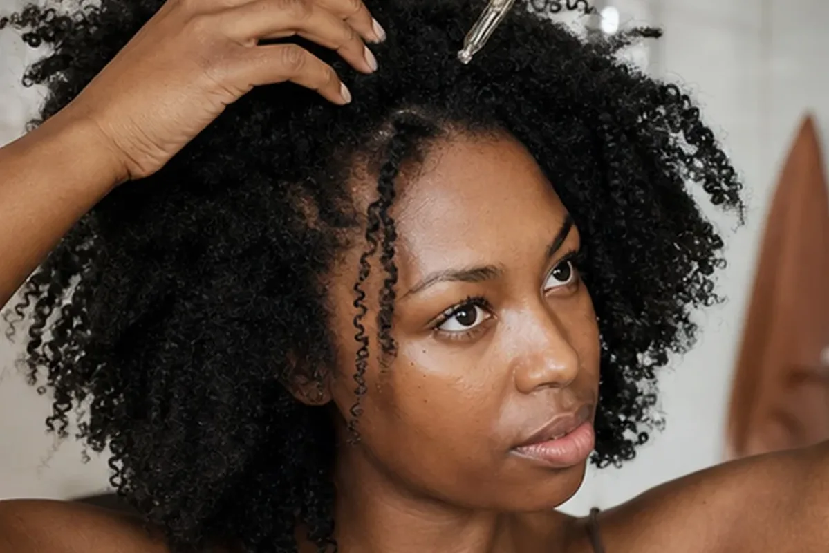Authentischer Wohlfühlmoment passend zum Beauty-Thema Silbershampoo für strapaziertes Haar