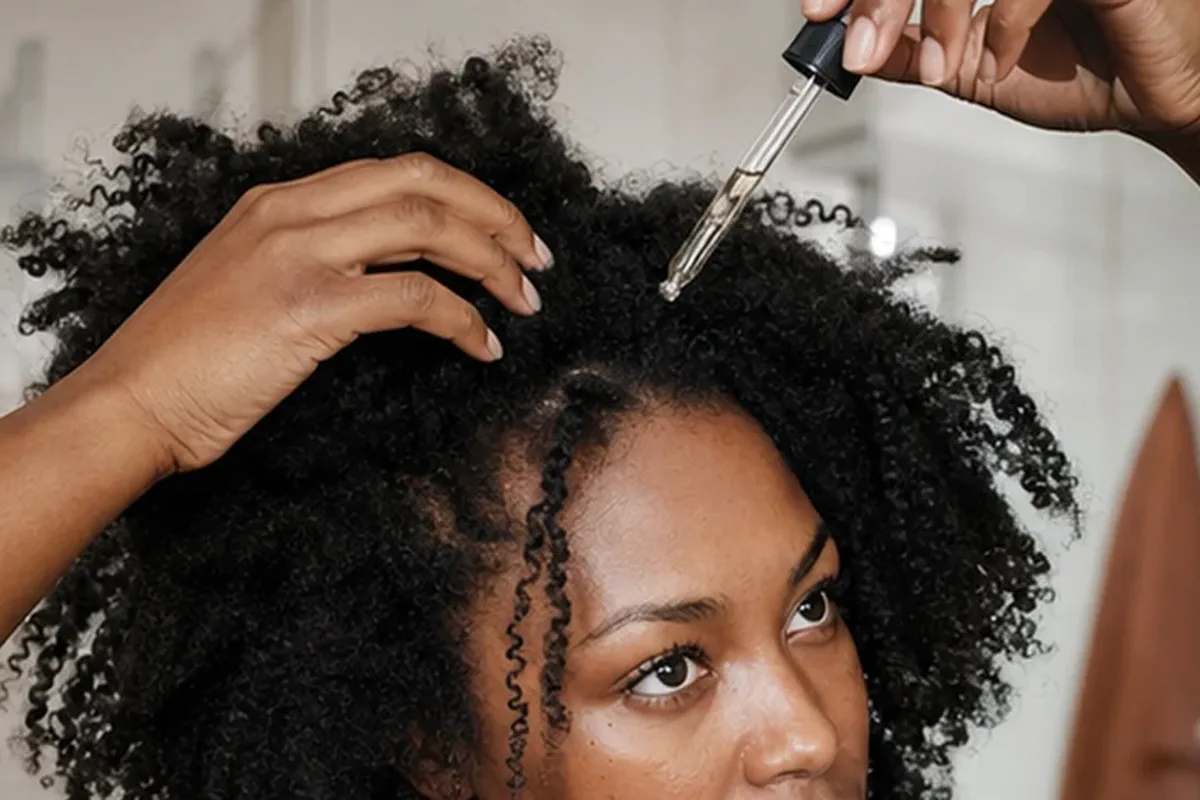 Authentischer Wohlfühlmoment passend zum Beauty-Thema Haaröl für lockiges Haar