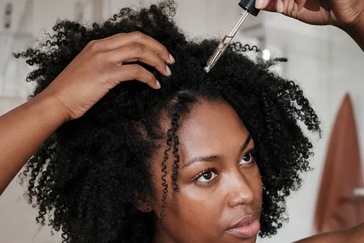 Authentischer Wohlfühlmoment passend zum Beauty-Thema Haaröl bei Frizz