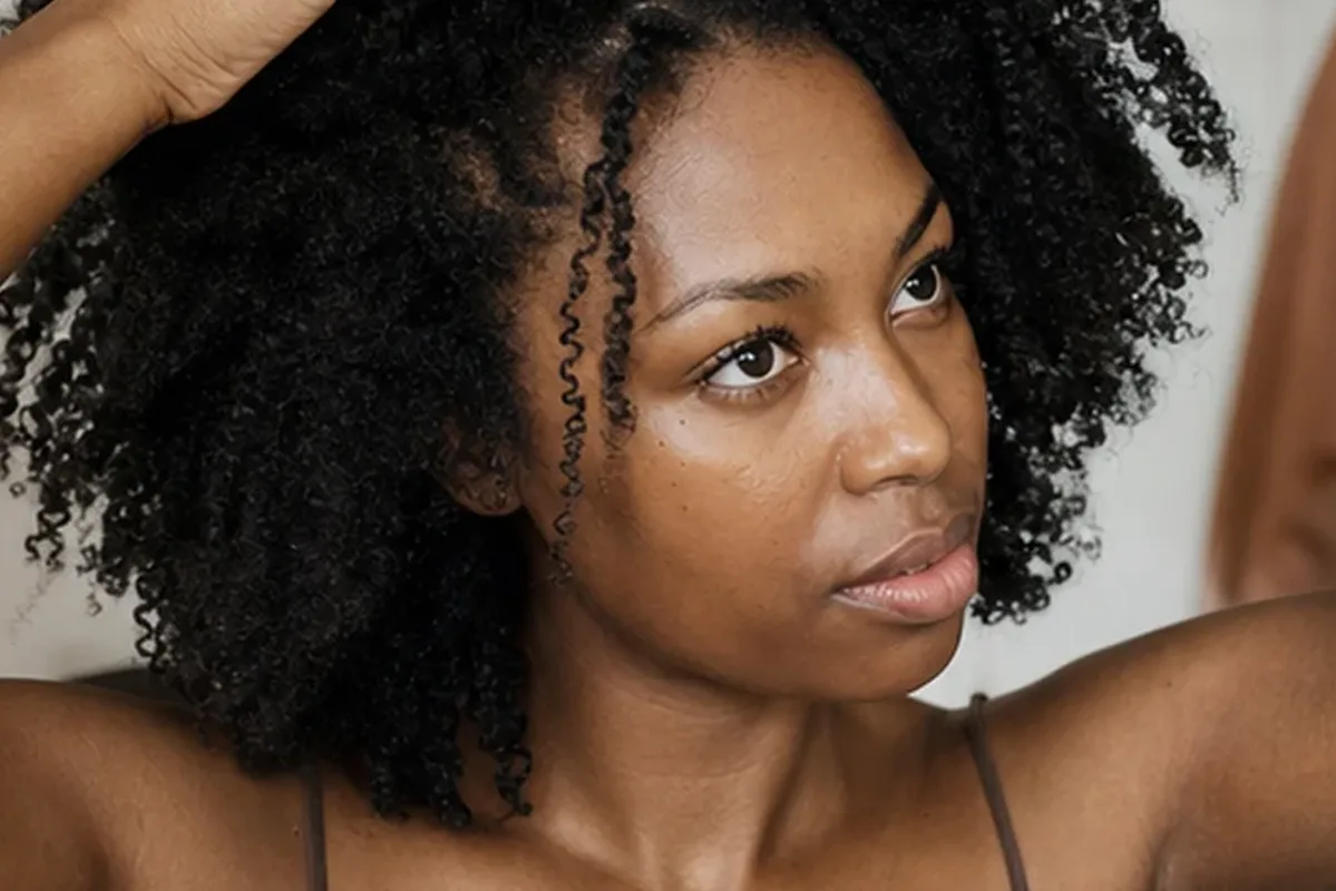 Hochwertige Beauty-Inszenierung zu Auswahlkriterien für Haaröl für lockiges Haar