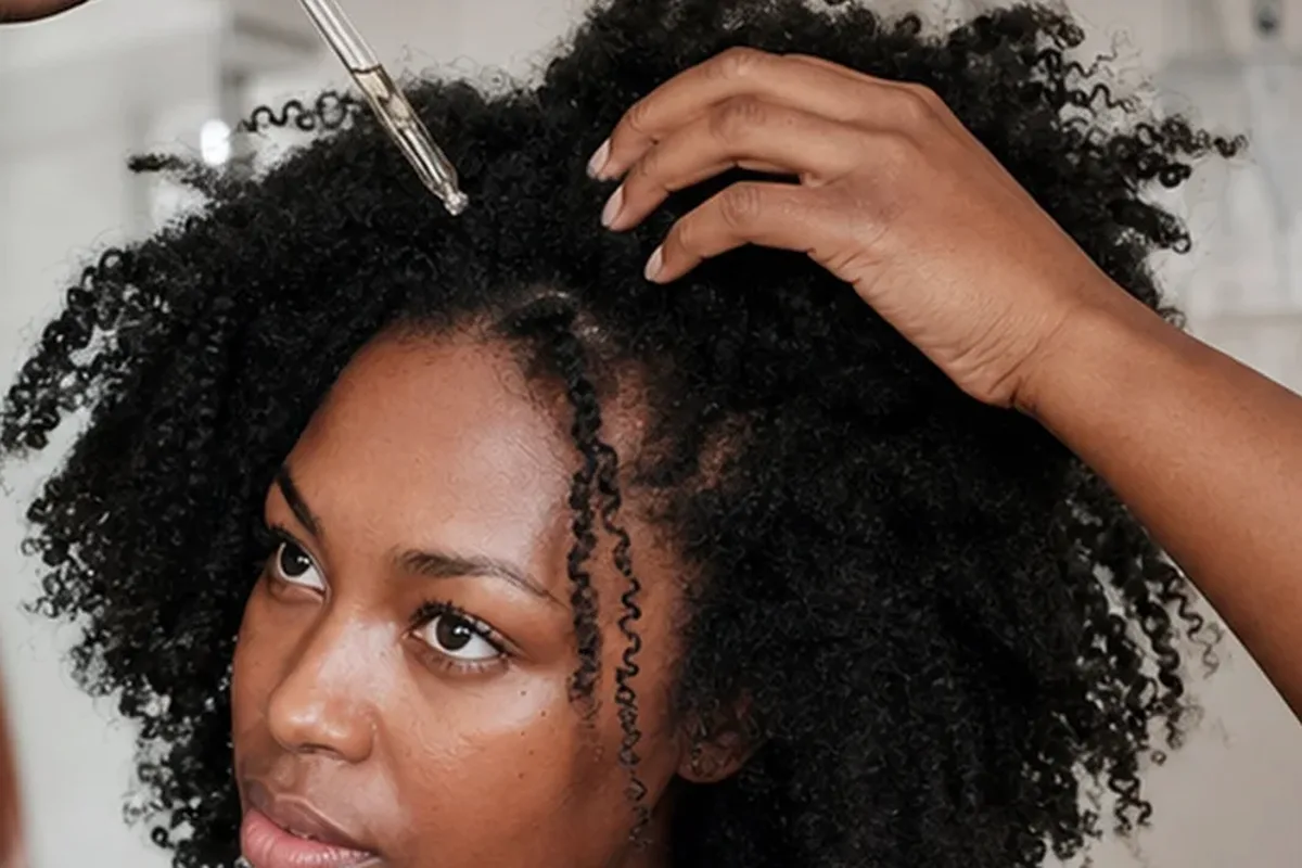 Authentischer Wohlfühlmoment passend zum Beauty-Thema Lockengel für strapaziertes Haar