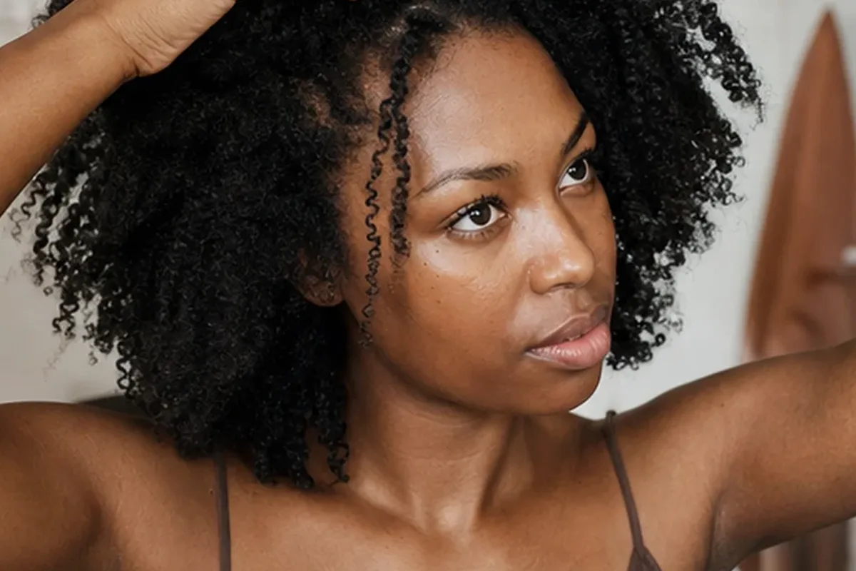 Redaktioneller Beauty-Moment zur Ausgangslage bei Volumenspray bei Frizz