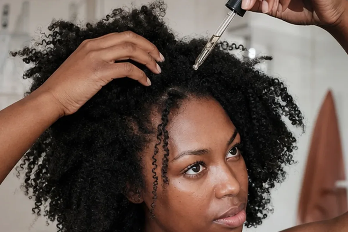 Redaktioneller Beauty-Moment zur Ausgangslage bei Haarmaske bei Frizz