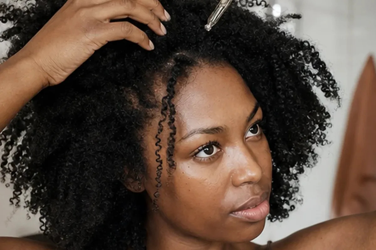 Authentischer Wohlfühlmoment passend zum Beauty-Thema Haarmaske bei Haarbruch