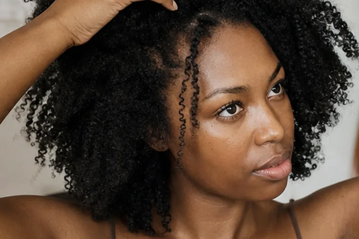 Redaktioneller Beauty-Moment zur Ausgangslage bei Kopfhautserum für lockiges Haar