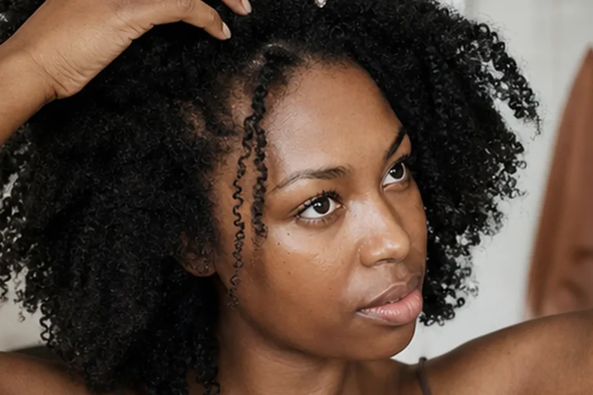 Redaktioneller Beauty-Moment zur Ausgangslage bei Hitzeschutz für lockiges Haar