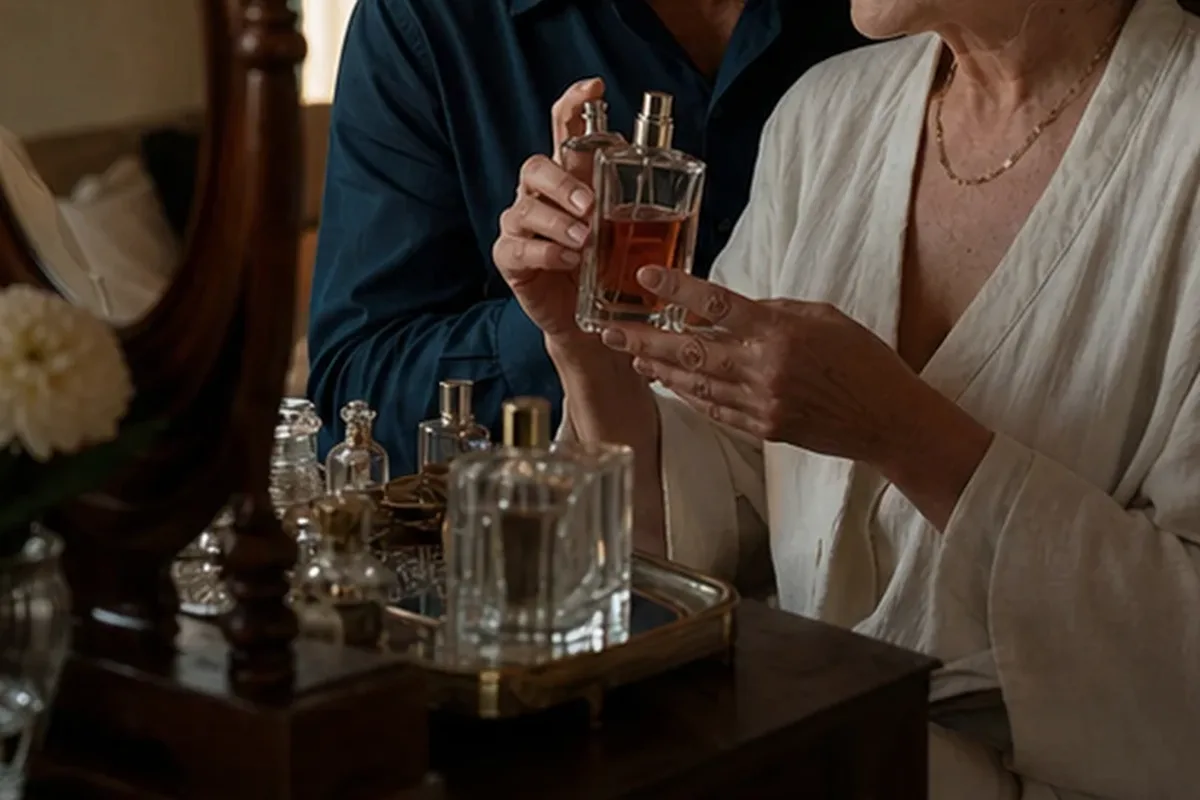 Emotionaler und authentischer Anwendungsmoment rund um Eau de Toilette bei kleinem Budget