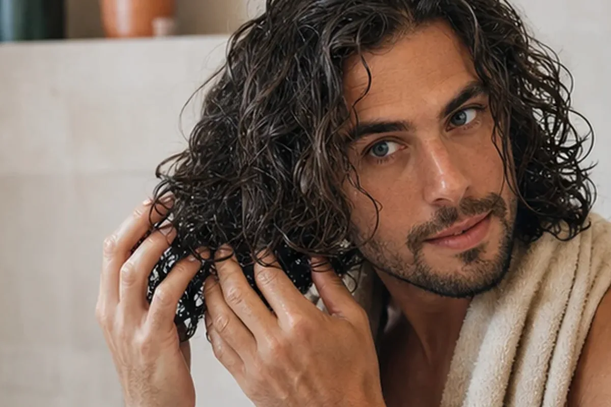 Authentischer Wohlfühlmoment passend zum Beauty-Thema Lockencreme für lockiges Haar