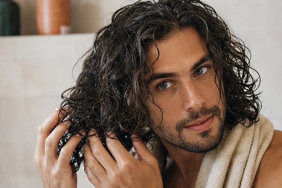 Authentischer Wohlfühlmoment passend zum Beauty-Thema Haartrockner für empfindliche Kopfhaut
