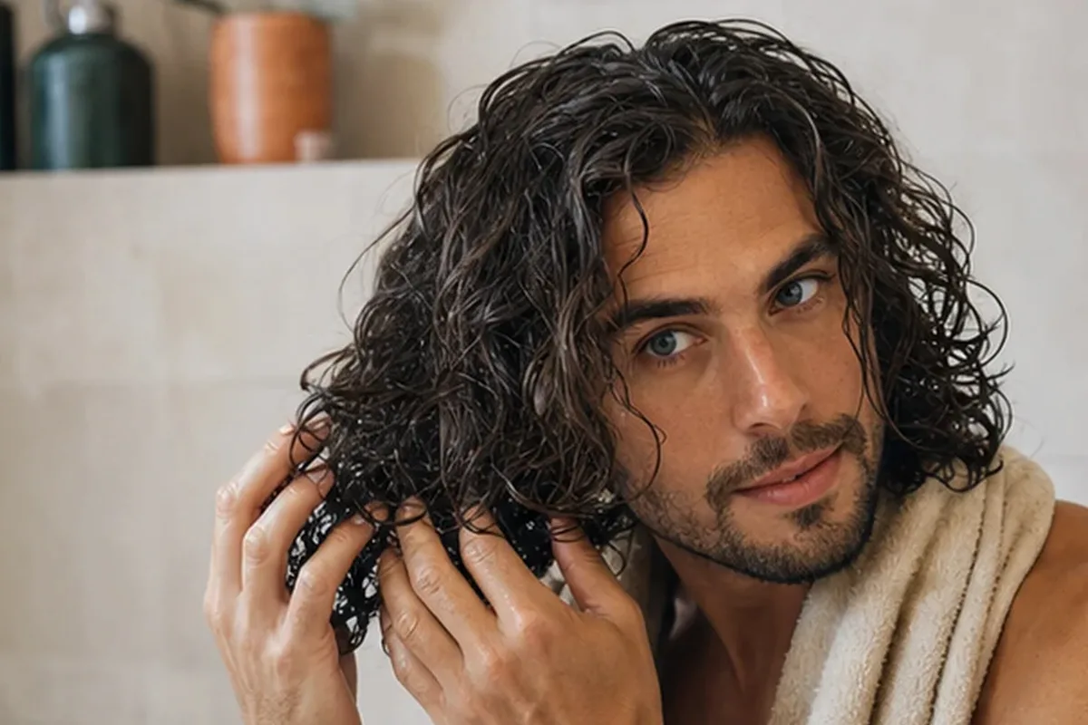 Authentische Beauty-Routine passend zum Thema Lockencreme für empfindliche Kopfhaut