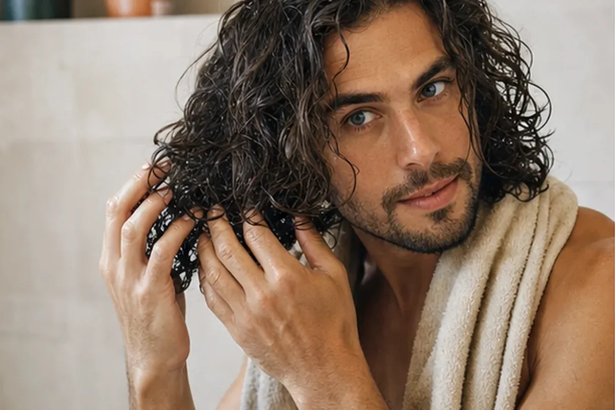 Authentischer Wohlfühlmoment passend zum Beauty-Thema Haaröl für trockenes Haar