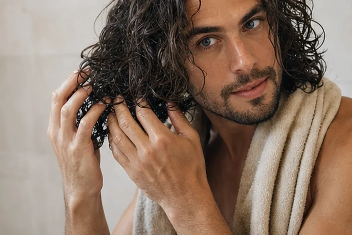 Authentischer Wohlfühlmoment passend zum Beauty-Thema Mildes Shampoo für feines Haar