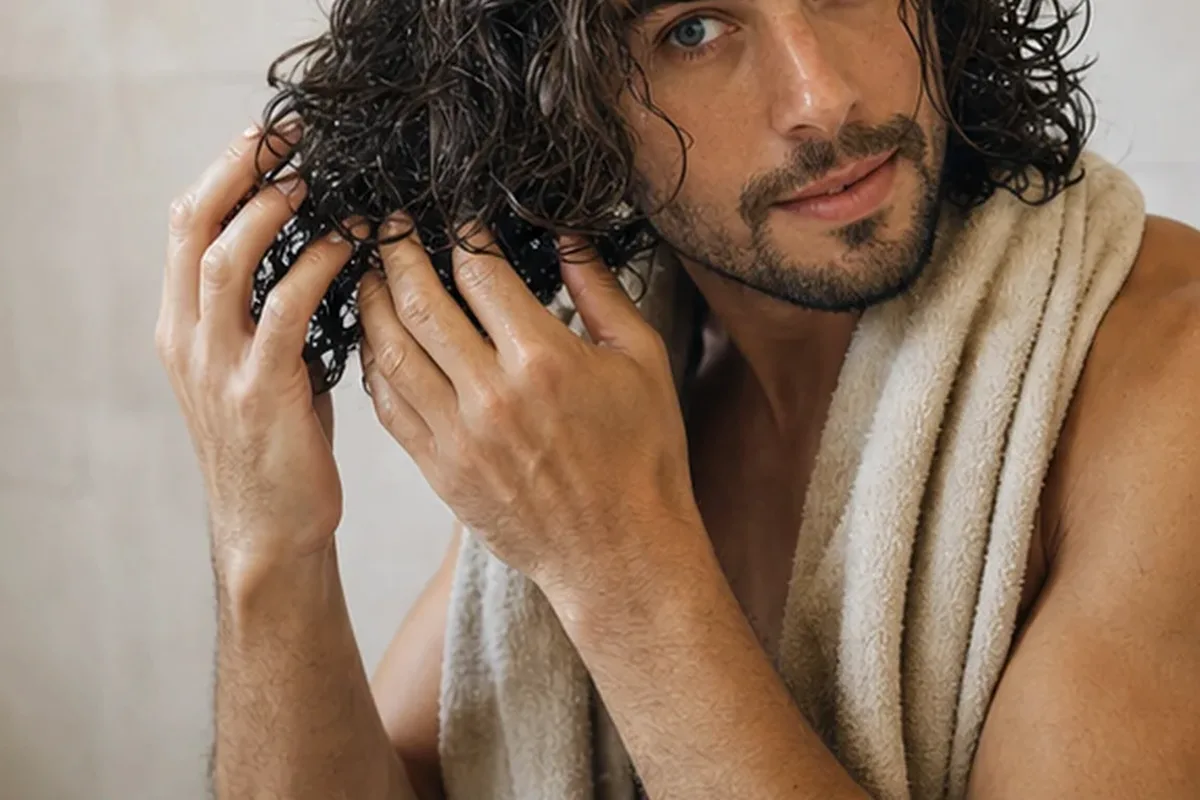 Redaktionelle Detailaufnahme zur Orientierung bei Tiefenreinigungsshampoo für lockiges Haar