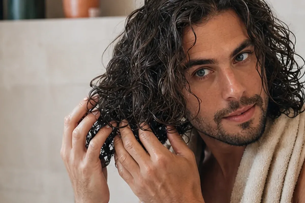 Authentischer Wohlfühlmoment passend zum Beauty-Thema Tiefenreinigungsshampoo für feines Haar