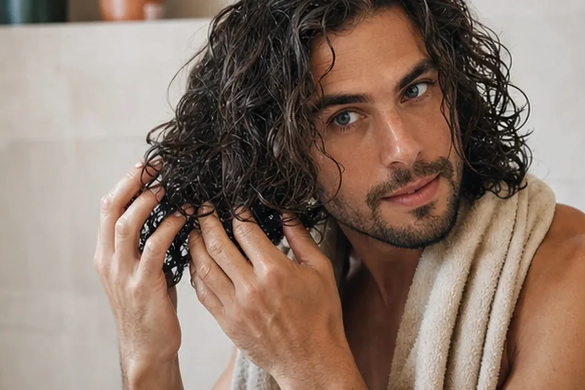 Authentischer Wohlfühlmoment passend zum Beauty-Thema Trockenshampoo für empfindliche Kopfhaut