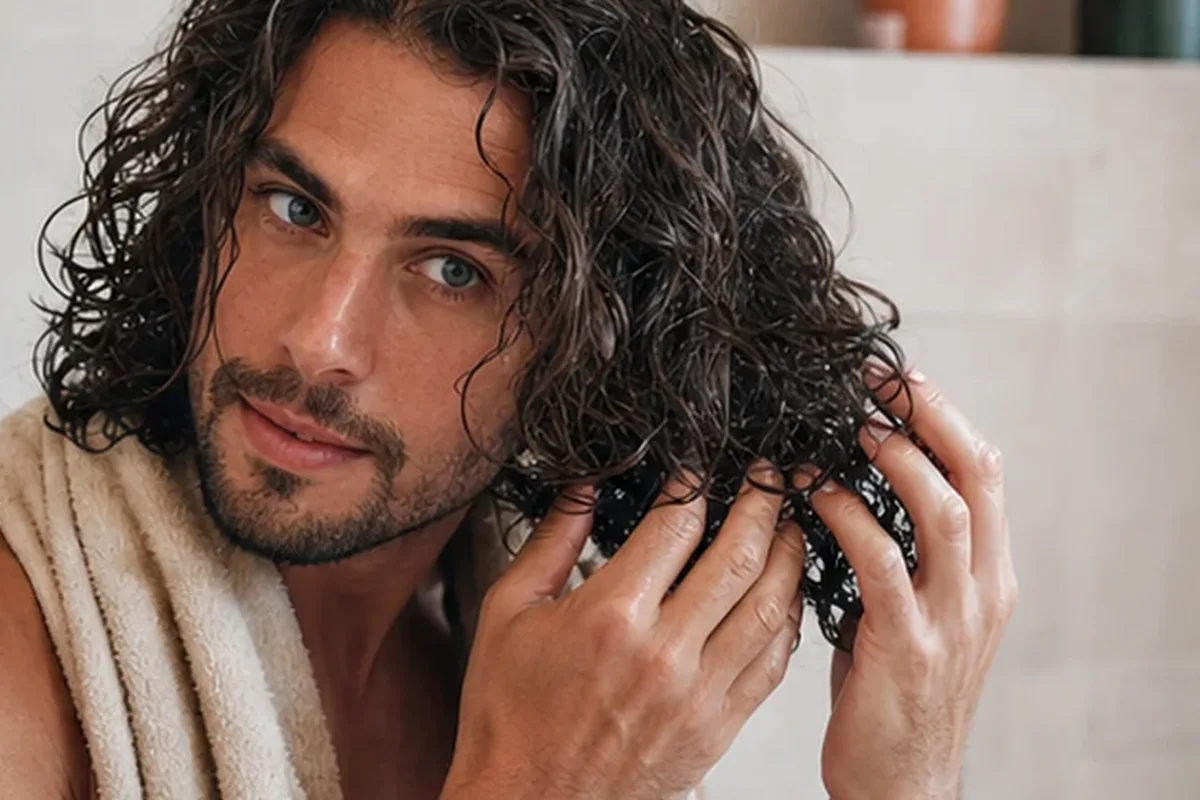 Authentischer Wohlfühlmoment passend zum Beauty-Thema Lockencreme bei Frizz