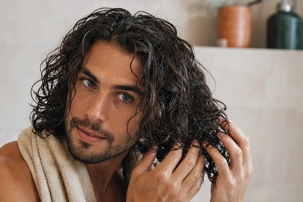Redaktioneller Beauty-Moment zur Ausgangslage bei Haartrockner für lockiges Haar