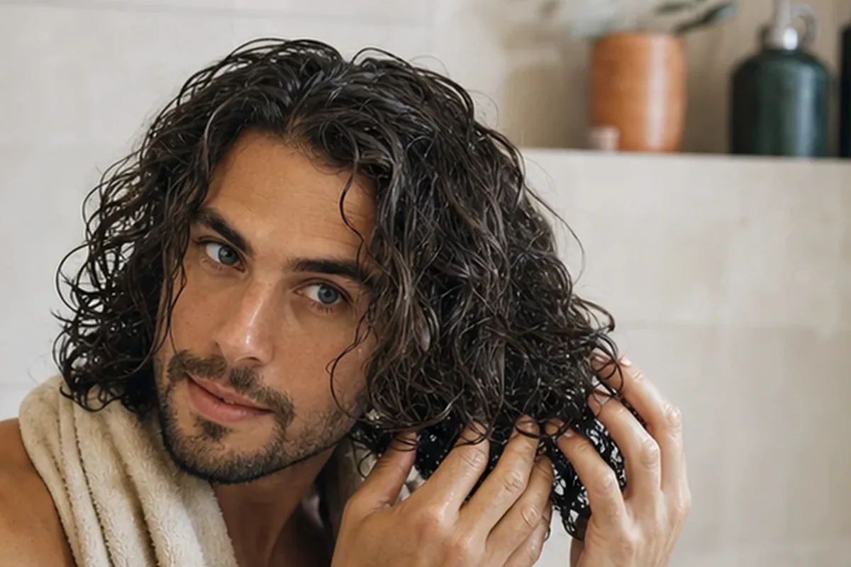 Authentische Beauty-Routine passend zum Thema Lockencreme für trockenes Haar