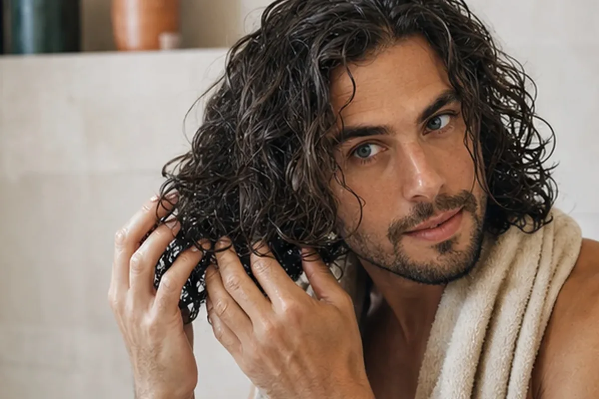 Hochwertige Beauty-Inszenierung zu Auswahlkriterien für Haaröl für lockiges Haar