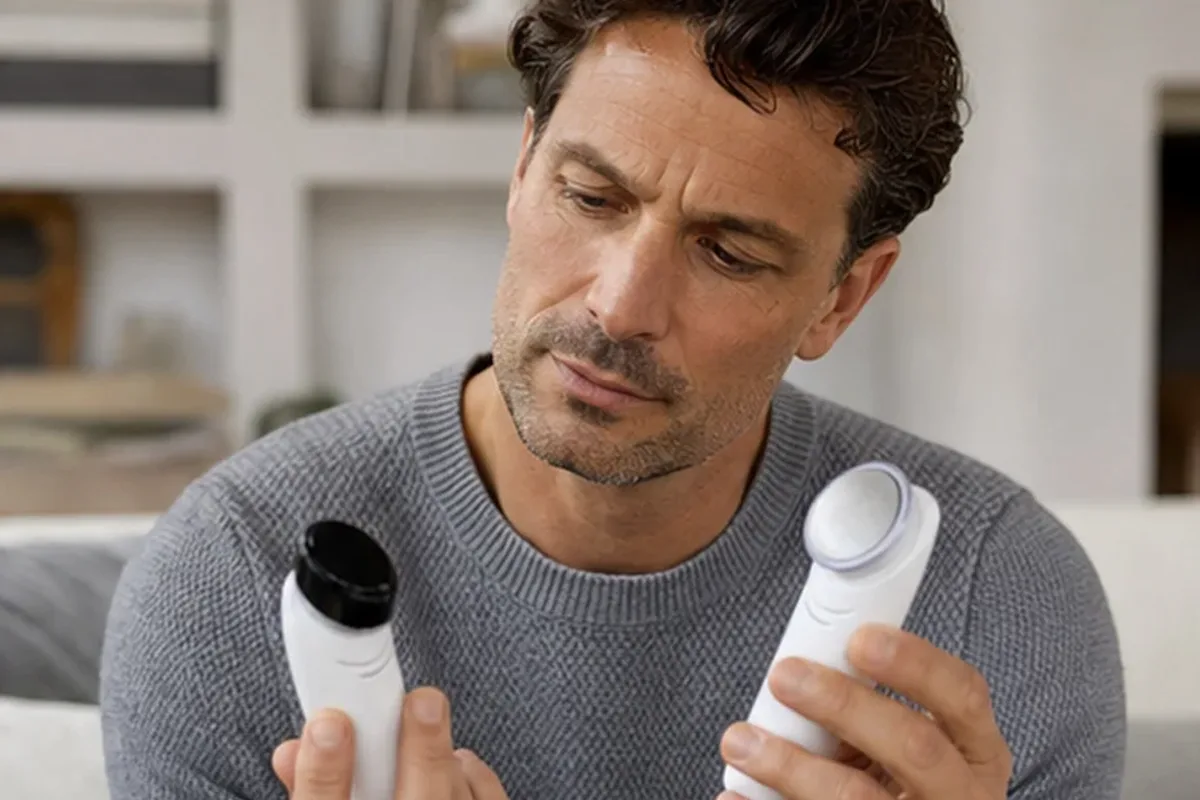 Authentischer Wohlfühlmoment passend zum Beauty-Thema Mikrostrom-Gerät bei kleinem Budget